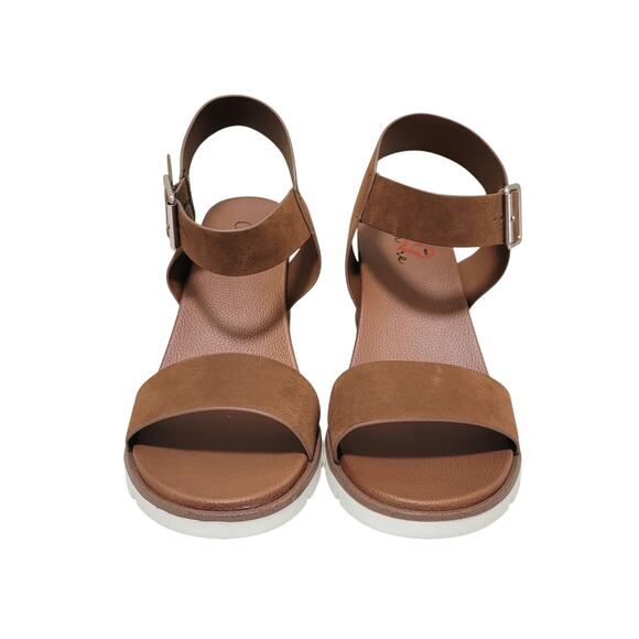 MIA Amore Women Bianqa Wedge Heel Ankle Strap Sandals Size US 8.5M Cognac Brown - Picture 2 of 5